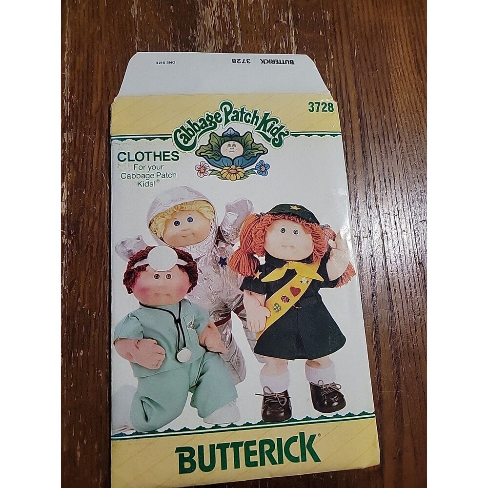 Vtg CABBAGE PATCH KIDS BUTTERICK DOLL CLOTHES PATTERN # 3728 Doctor Astronaut